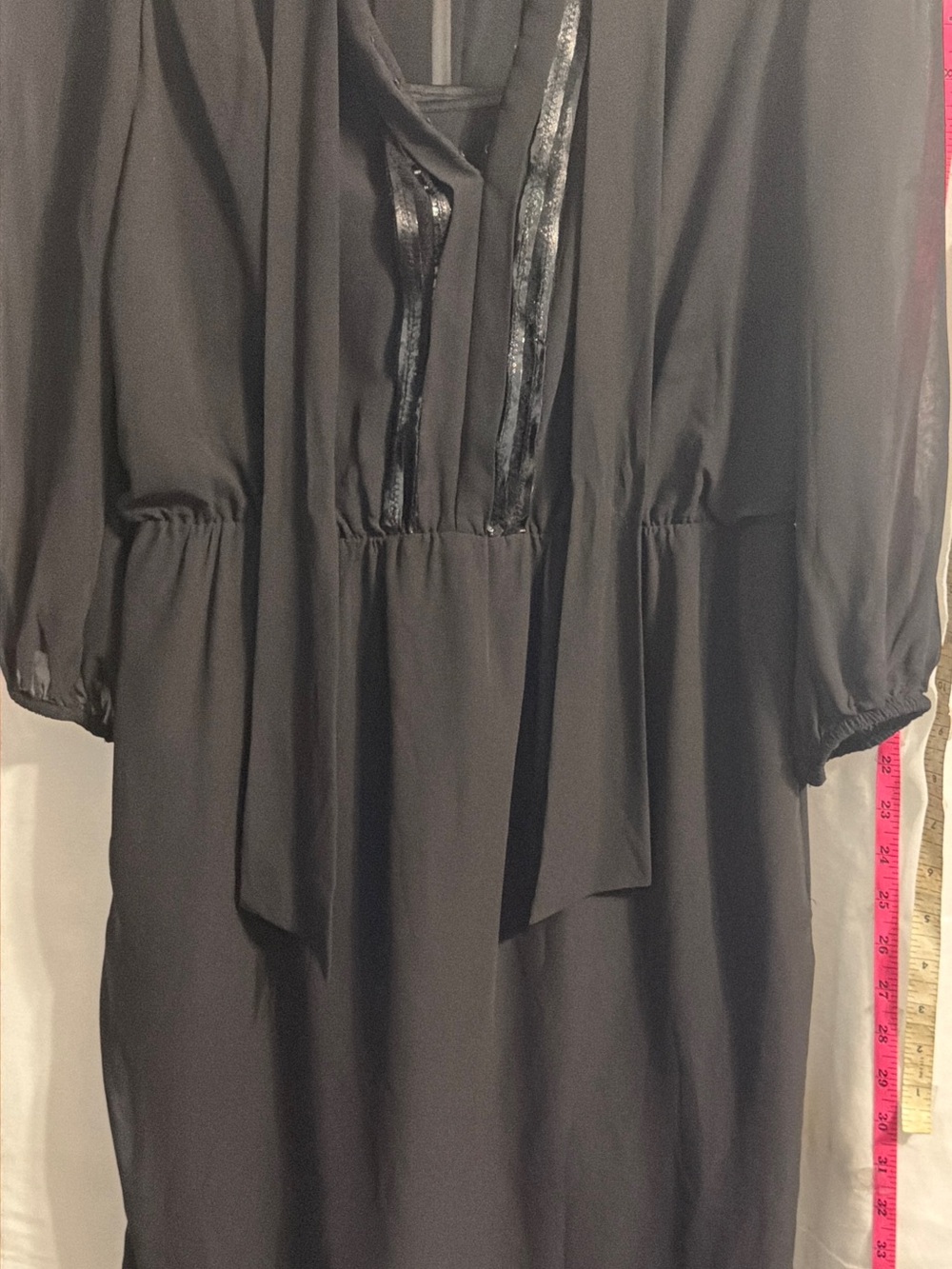 LBS  Lined Sheer Arms Tie at Neck Cocktail Dinner SZ 10